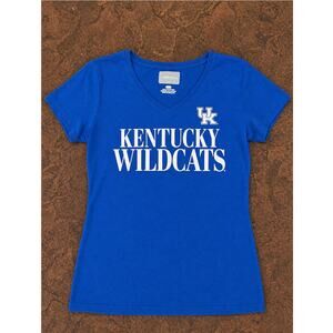 Women’s Medium Kentucky Wildcats Blue V-Neck T-Shirt UK NCAA NWOT
